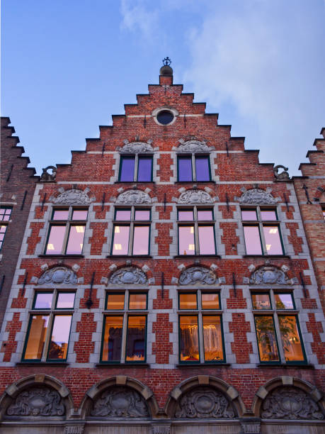 istock Typical house architectural facade, Bruges, Belgium 1485829801