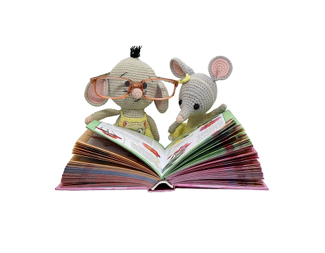 gray plastic rat toy isolated on white background