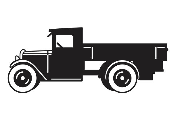 Vintage truck vector icon vector art illustration