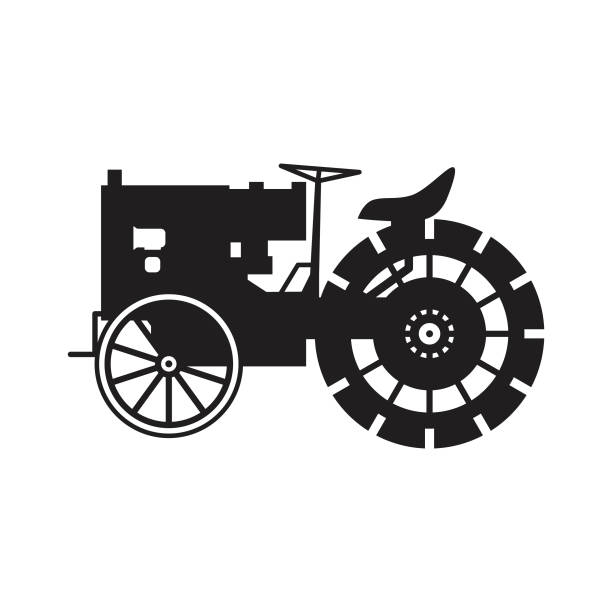 Vintage tractor vector icon vector art illustration