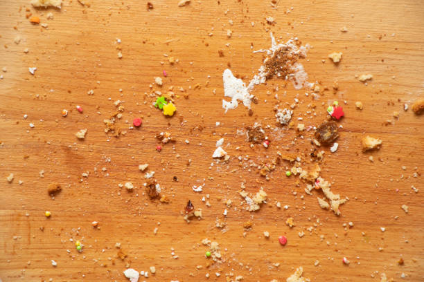 Easter crumbs on a wooden board as a background close-up, food Easter crumbs on a wooden board as a background close-up dissert stock pictures, royalty-free photos & images