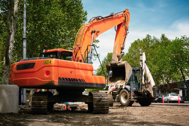 istock Public utility workers are replacing the water supply and sewerage system in the city. 1485837052