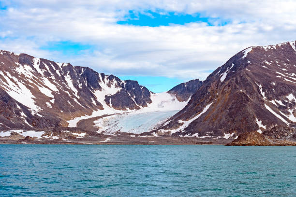 Retreating Glacier in the High Arctic stock photo