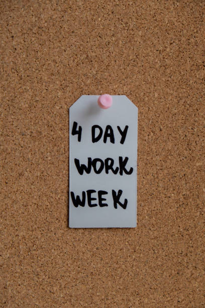 istock 4 day work week text on paper note pinned to desk four day working week concept. Modern approach doing business short workweek. Effectiveness of employees. Productivity and efficiency 1485837839