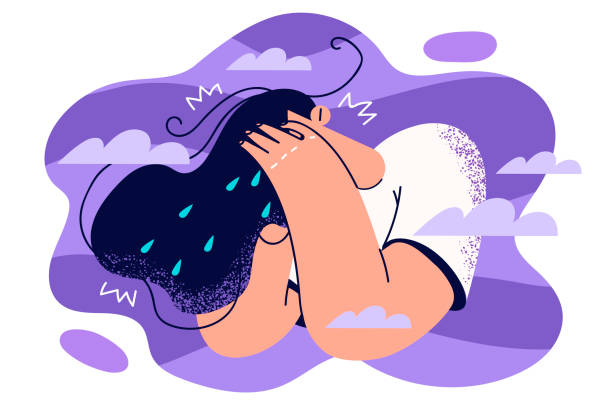 istock Crying woman covering face with hands having nervous breakdown after being fired from job 1485839017