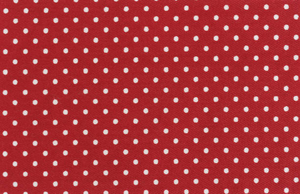istock Red and white polka dots baby textile background 1485840836