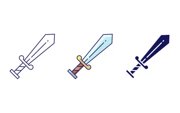 Vector illustration of Sword vector icon
