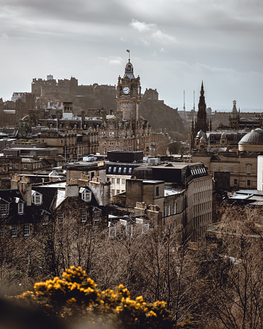 Overlooking the city of Edinburgh