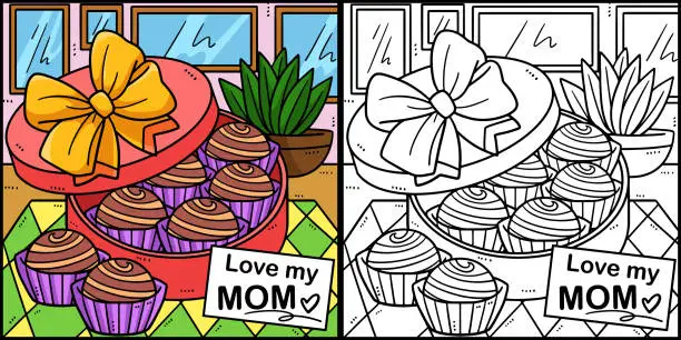 Vector illustration of Mothers Day Box of Chocolates Illustration