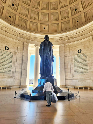 Thomas Jefferson Memorial, The Jefferson Memorial is a presidential memorial built in Washington, D.C. between in the honor of Thomas Jefferson, the principal author of the United States Declaration of Independence, a central intellectual force behind the American Revolution, founder of the Democratic-Republican Party.