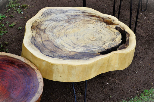 Rustic tree trunk cookie table for sale