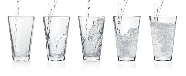 istock Pouring soda water into glasses on white background, collage. Banner design 1485868508