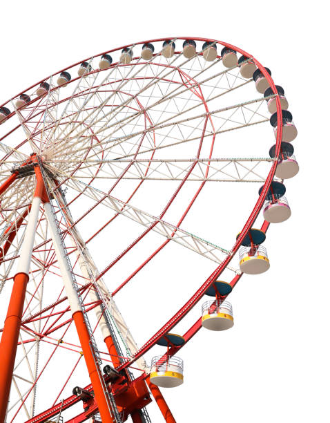 istock Beautiful large Ferris wheel isolated on white 1485868552