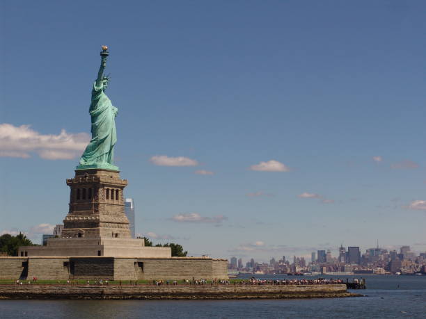 istock Statue of liberty on a sunny day NYC 1485871308
