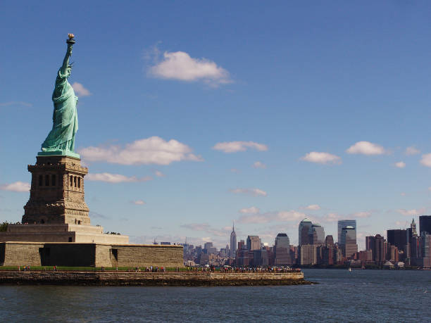 istock Statue of liberty on a sunny day NYC 1485871355