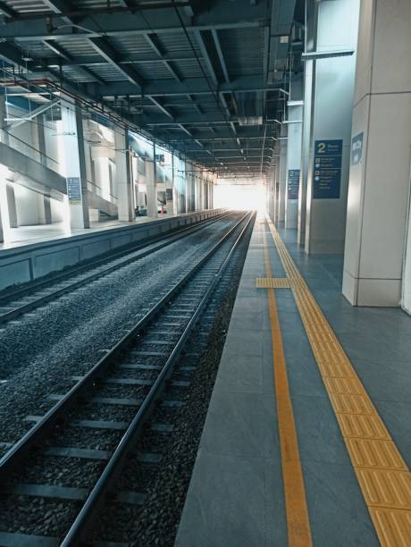 istock The railway tracks at the station, a path to adventure 1485874982