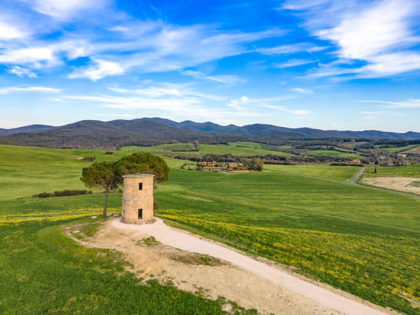 istock Bibbona old Mill in Tuscany from drone 1485875013