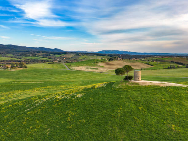 istock Bibbona old Mill in Tuscany from drone 1485875022