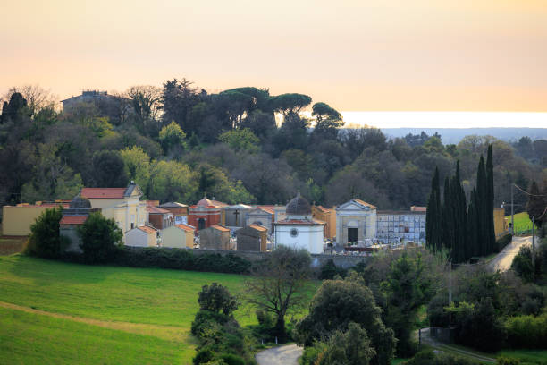 Panoramic view of Soriano nel Cimino, beautiful medieval village near Viterbo, Lazio, Italy.