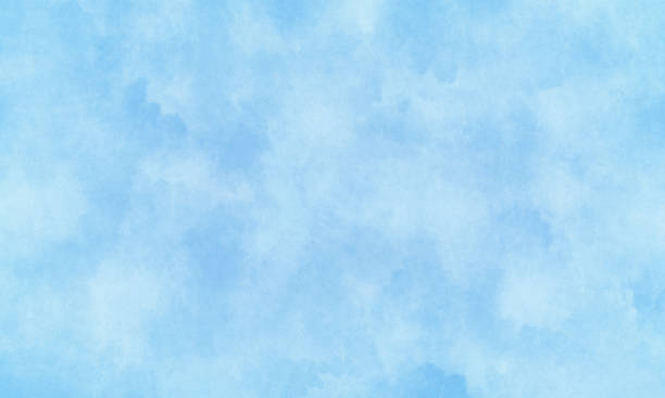 istock Abstract painted light blue clouds watercolor background, Abstract beautiful light blue cloudy sky concept for design template 1485881726