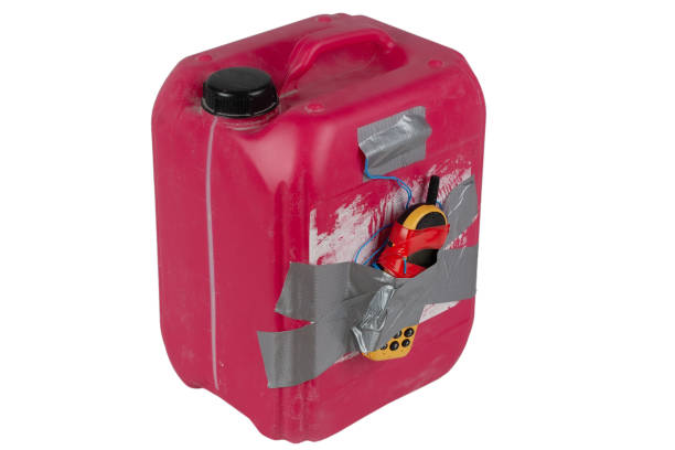 istock Red jug IED bomb with cell phone fuse. 1485889519