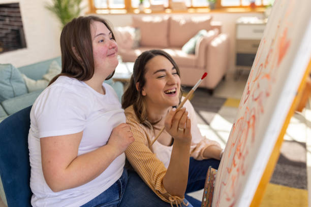 istock Female artist with friend 1485891620