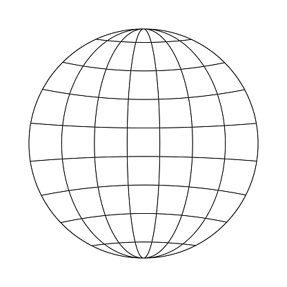 Globe pictogram. Earth planet sphere icon. Global international problems, people connecting, travelling, all around world delivery symbol. Vector outline illustration