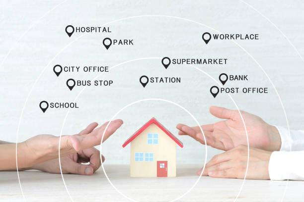 istock Couple's hands and house object surrounded by various facility names 1485898001