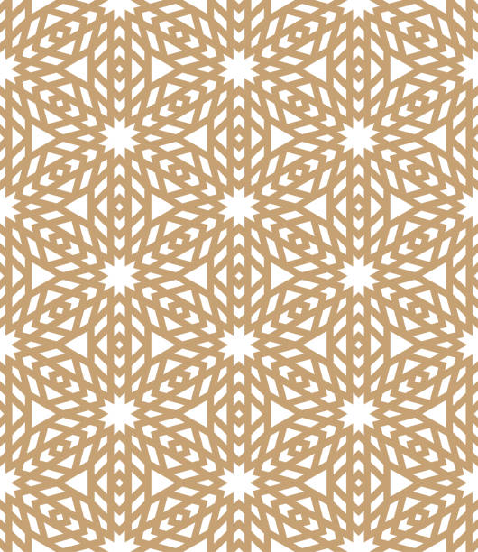 ilustrações de stock, clip art, desenhos animados e ícones de islamic background with traditional style arabic. seamless pattern for card, background, fabric or abstract design. muslim ornament. - bronze decor tile mosaic