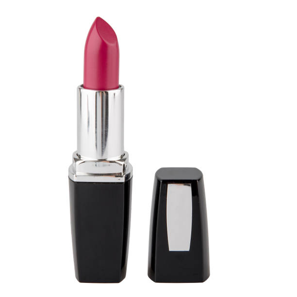 istock Open lipstick in a black case on a white background 1485909402