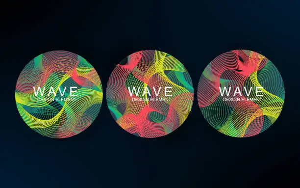 Vector illustration of Abstract background with dynamic waves, line and particles