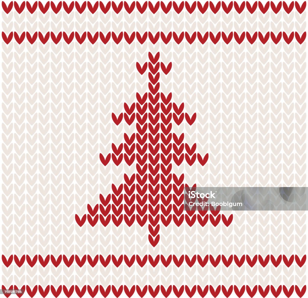 Gestrickte Hintergrund Weihnachten - Lizenzfrei Baum Vektorgrafik