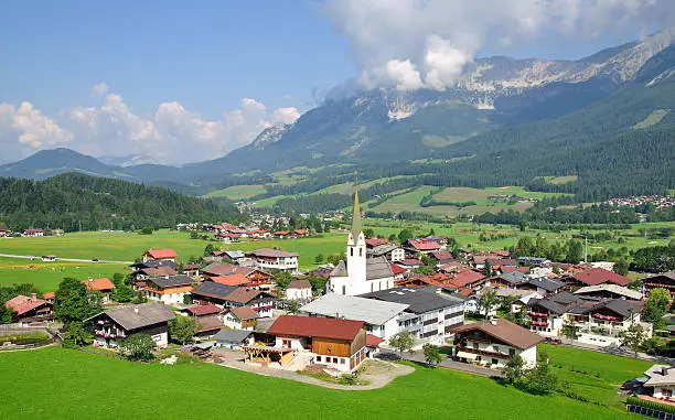 the famous Village of Ellmau am Wilden Kaiser,austrian Alps,Tirol,Austria