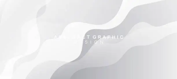 Vector illustration of Abstract white and gray gradient wave texture layered background with blank space design.