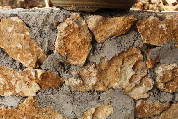 istock wall texture of large rocks and cement with a slightly rough surface 1485934322