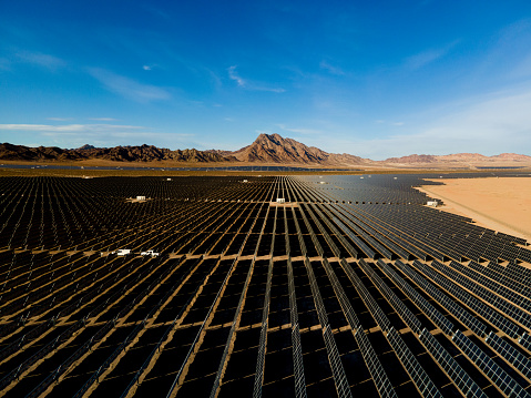 Solar Energy Generation on the desert at high altitude the best conditions for solar generation with photovoltaic modules in order to transform the energy coming from the sun into electricity