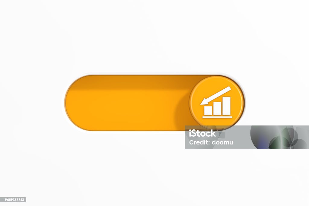 Yellow Toggle Switch Slider With Decrease Arrow And Bar Chart Graph ...