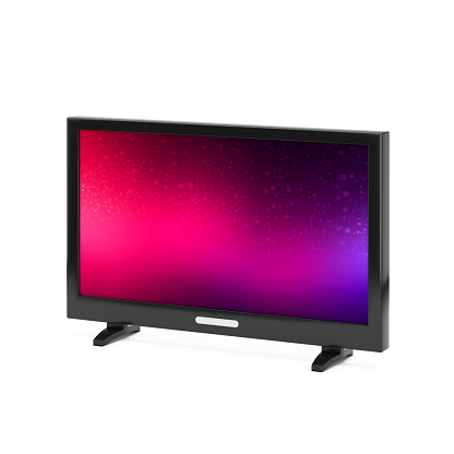 LCD Monitor Screen or Smart TV Icon on a white background. 3d Rendering