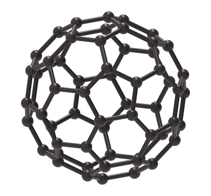 Buckyball or buckminsterfullerene molecule isolated.