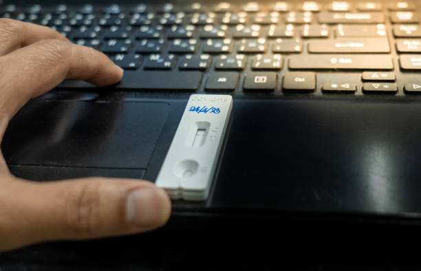 istock COVID 19 ATK strip test, ATK testing, COVID 19 ATK background. 1485944616