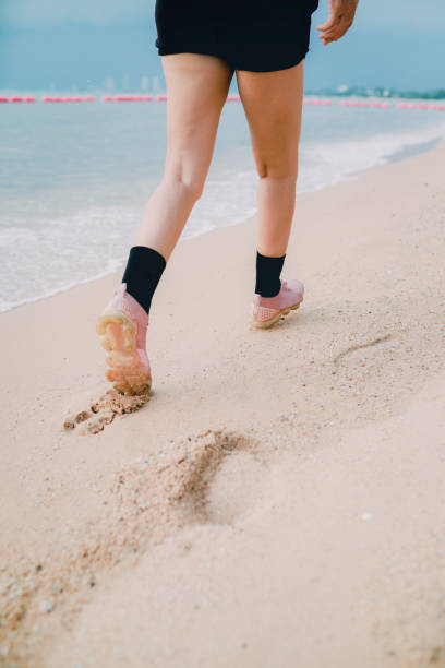 Foot trace on a fine sand