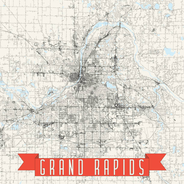 80 Grand Rapids Map Stock Royalty Free Vector Graphics Grand Rapids Michigan Usa Vector Map 