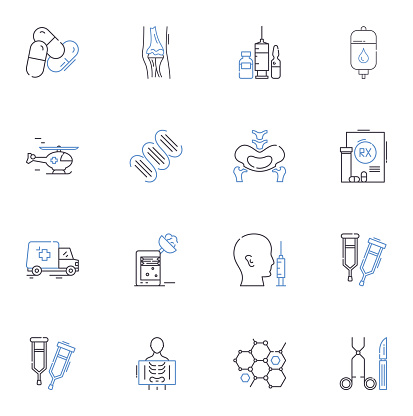 Reflexology therapy outline icons collection. Foot, Hands, Feet, Pressure, Points, Technique, Body vector and illustration concept set. Pain,Relaxation linear signs and symbols