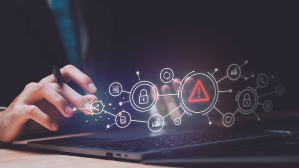 istock Programmer and virtual icons , exclamation mark ,alarm,computer virus detected ,danger warning concept or information error that should be urgently fixed and repaired ,Notification of security issues 1485950684