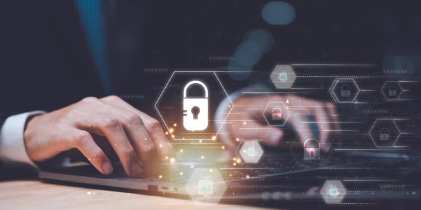 istock Businessman showing data access protection with key icon ,cybersecurity and privacy concept of data protection ,Authentication to unlock the security system ,Protecting data from theft 1485950687