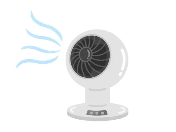 Vector illustration of Illustration of a white circulator that blows cold air.