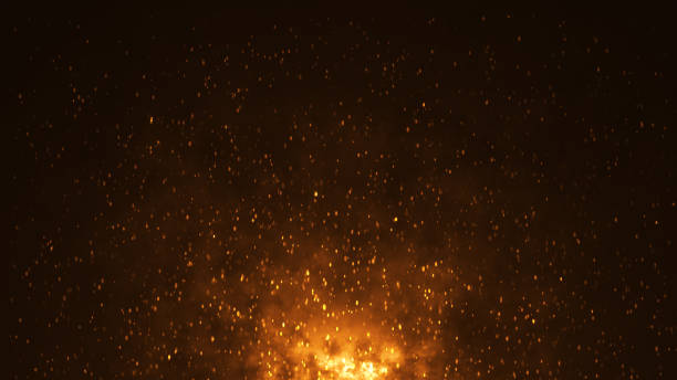 istock Abstract gold bokeh light on black background. 3d rendering 1485959731