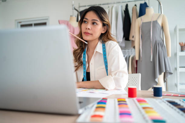 istock Young creative woman in a studio, startup of small business 1485962810