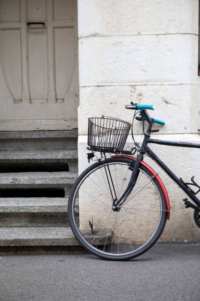 istock Bicycle on the pavement in a Swiss city 1485963063