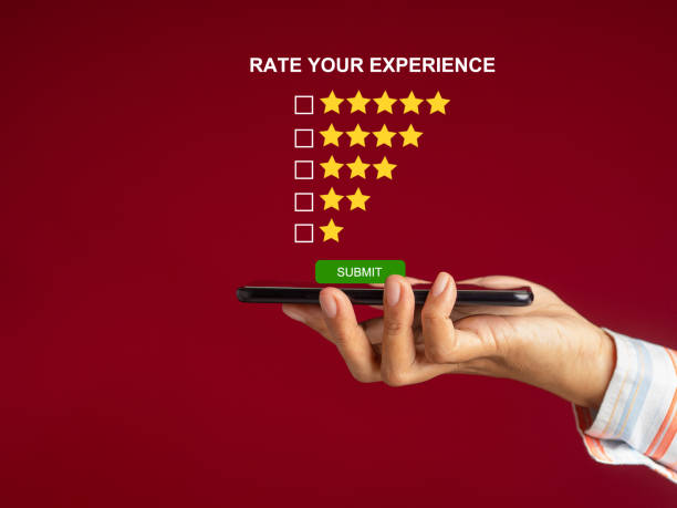 istock People use a mobile phone to give feedback via the internet. 1485964982